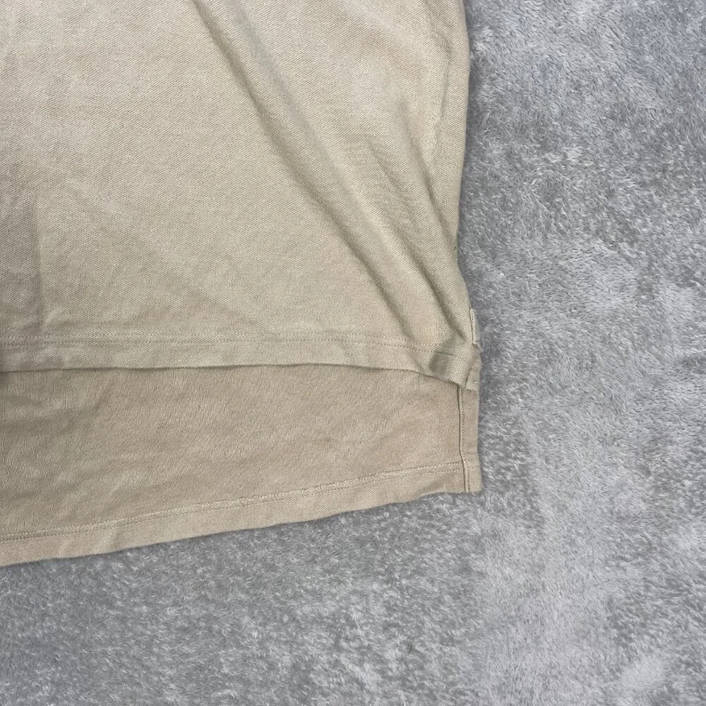 Orvis Men’s Large Shooting Shirt Hunting Beige Hook And Loop Chest Pad Button Up